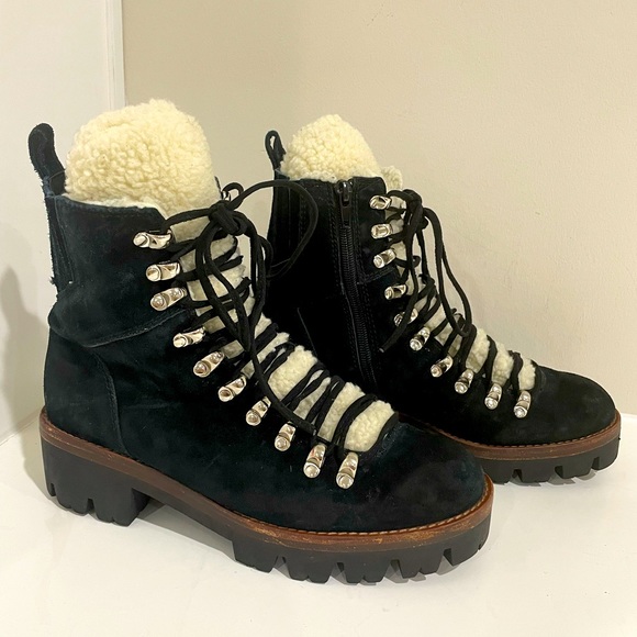 Jeffrey Campbell Shoes - Jeffrey Campbell black suede shearling boots
